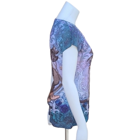 SWEET GISELE Cowgirl Western Graphic Tee M Cowboy Boots Hat Texas Gold Bling - Picture 5 of 16